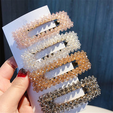 2019 Fashion Crystal Pearl Hairpin Barrettes Hairgrip Geometricr Red Color Hair Clip Metal Hair Accessories For Women 2024 - buy cheap