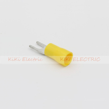 500pcs/lot SV5.5-6 Yellow Insulated Spade Terminal,Copper cold-press terminals 1.0mm thickness Cable Connector/Wire Connector 2024 - buy cheap