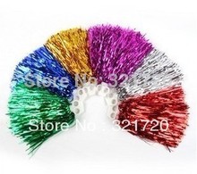 30g Cheerleader pompoms (50 pieces/lot) Metalic pompons Cheerleading sports supplies Color and handle can choose Free shipping 2024 - buy cheap