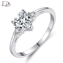 DODO Chic Heart Shaped AAA Zircon Inlay Wedding Engagement Rings High Quality White Gold Color Anel Mujer Jewelry Fashion R464 2024 - buy cheap