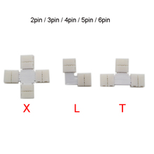 5set L T X Shape 2pin 3pin 4pin 5pin 6pin LED Connector For connecting corner right angle 5050 SMD RGB RGBW 3528 2812 LED Strip 2024 - buy cheap
