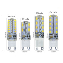 Lámpara LED halógena G9, 7W, 9W, 12W, 15W, 21W, CA 220V, SMD 3014, 48, 64, 104, 152LED, reemplazo de 360 grados 2024 - compra barato