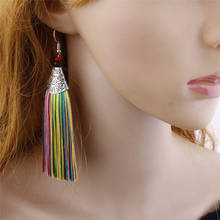 Romad Bohemia exaggerated Long Tassels Earrings For Women Statement Fringe Dangle Earrings Ethnic Jewelry Brincos Pendientes Z3 2024 - buy cheap