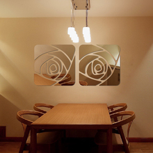 Акриловые зеркальные настенные наклейки в виде роз 3d с кристаллами для гостиной, художественное настенное украшение «сделай сам» для дома, спальни, потолка, абстрактная наклейка, украшение 2024 - купить недорого