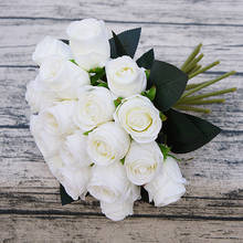 18 цветов/букет розы, цветы для рук, искусственный Шелковый цветок для свадьбы, украшение для дома, искусственные цветы для невесты, искусственные розы 2024 - купить недорого