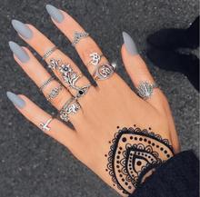 Tocona conjunto 12 anéis de cristal estilo boêmio, para mulheres flor geométrica anéis de dedo anéis anel 6502 2024 - compre barato