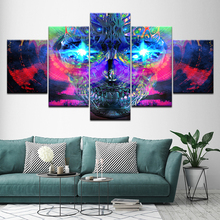 Canvas Painting skull psychedelic design 5 Pieces Wall Art Painting Modular Wallpapers Poster Print for living room Home Decor 2024 - buy cheap