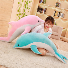 [Funny] Large Size 160cm Soft Dolphin Plush Toy Dolls Stuffed Cotton Animal Nap Pillow Only Cover(No filling) with zipper gift 2024 - buy cheap