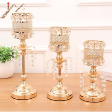 Candelabros de una sola cabeza para decoración del hogar, centro de mesa romántico delicado de cristal para boda, 3 tamaños 2024 - compra barato