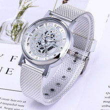 2019 Luxury Fashion Men Watch Stainless Steel Quartz Military Sport Leather BandWrist Watch Business Skeleton erkek saatleri 2024 - buy cheap