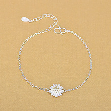 925 Sterling Silver Jewelry Daisy Flower Anklet for Women Girls Friend Foot Barefoot Leg Jewelry 2024 - buy cheap