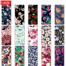 Capa de silicone macio para huawei honor 7x, capa protetora para honor 7x coqa com estampa de flores e conchas protetoras 2024 - compre barato