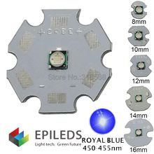 10pc 3W 450nm Royal Blue Color 3535 Epileds High Power Plant Grow LED Light Emitter Diode on 8mm/12mm/14mm/ 16mm / 20mm Star PCB 2024 - buy cheap