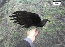 Новая имитация крыльев ворона модель пены и меха черная кукла-птичка подарок около 30x50 см xf0399 2024 - купить недорого
