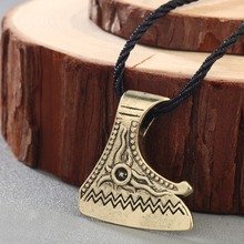 Chengxun viking perun machado colar masculino estilo retro religioso collier nordic odin thor martelo pingente gótico jóias 2024 - compre barato