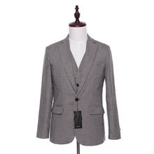Новый мужской костюм, пиджак, Клетчатая Шерстяная ткань, елочка, Модный свадебный смокинг, дизайнерский приталенный Блейзер, куртки на заказ 2024 - купить недорого