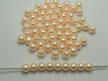 Perla plástica falsa redonda de 8mm, 200 Uds., Perla de imitación rosa, salmón 2024 - compra barato
