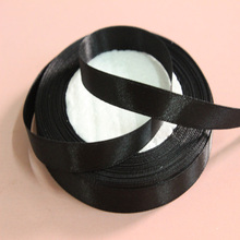 3/8"10mm black  Satin Ribbon For Hairbow DIY Party Decoration, 25Yards/Roll 2024 - buy cheap