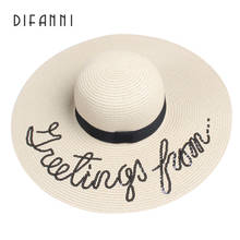 [DIFANNI] 2018 Summer Women Sombrero Ladies Wide Brim Straw Hats Panama Summer Sun Hat Letters Foldable Beach Cap Visor Chapeau 2024 - buy cheap