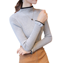 2018 Autumn Half Turtleneck Sweater Women Long Sleeve Knitted Pullovers Sweater Female Slim Short Bottom Shirt Sweaters FP1376 2024 - buy cheap