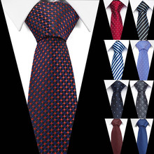 Corbata marrón a cuadros para hombre, corbata de 7,5 cm para traje de negocios, boda, fiesta, corbata azul 2024 - compra barato