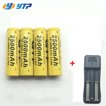 4pcs 14500 battery 3.7V 2500mAh rechargeable li ion battery with one charger for Led flashlight Torch Clock battery 14500 2024 - buy cheap