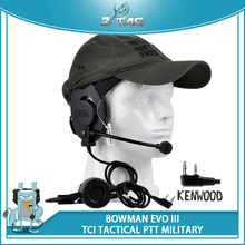 Z-auriculares tácticos Softair Bowman Evo III con Z114 PTT Kenwood, audífonos tácticos militares Airsoft Z029BK 2024 - compra barato