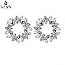 DAN'S ELEMENT New Sales AAA Zirconia Micro Inlays White Gold Color Heart Flower Earrings For Women Valentine's Gift 109940white 2024 - buy cheap