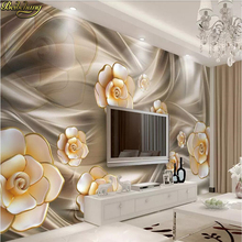 beibehang Custom Luxury Embossed dream flower jewellery photo wallpapers for living room painting background 3D mural wall paper 2024 - buy cheap