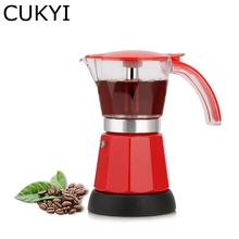 CUKYI Electrical Espresso Moka Pot Coffee Percolators Italian Mocha Coffee Maker 220V Stovetop Tool Filter Percolator Cafetiere 2024 - buy cheap