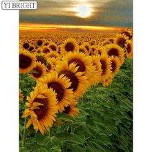 5D DIY Full Square Diamond Painting Cross Stitch Sunrise sunflower 3D Diamond Embroidery Rhinestone Mosaic Home Decor 2024 - buy cheap