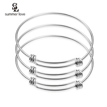 Wholesale 10pcs/lot Stainless Steel Expandable Wire Bangle Bracelet DIY Adjustable Wrist Bracelets Cuff Bangles Jewelry 2024 - buy cheap