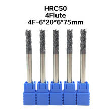 5PCS 4F-D6*75L HRC50 carbide lathe cutting tool cnc Flatted End Mill 4 flute mill diameter 6mm milling machine Milling Cutter 2024 - buy cheap