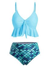 Wipalo-Conjunto de Tankini con estampado de sirena para mujer, de dos piezas de cintura alta traje de baño, Bikini para vacaciones, 2021 2024 - compra barato