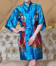 Spring Summer New Women's Bathrobe Kaftan Silk Robe Gown Printing belle Sleepwear Kimono Gown Dropshipping M L XL 2024 - buy cheap