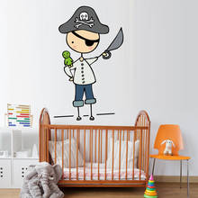 Мультфильм пират Mateys полный цвет виниловая наклейка наклейки на стену для детской комнаты детская комната, Съемный Наклейки на обои для спальни домашний декор 2024 - купить недорого