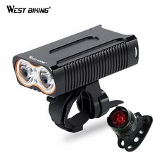 WEST BIKING luces para bicicleta a prueba de agua MAX 2400LM USB recargable LED faro delantero de bicicleta + luz trasera gratis 2024 - compra barato