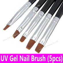 5pcs 1set Acrylic UV GEL Brush Set Flat Painting Drawing Pen Toolkit Nail Art Design Set Liner Polish Builder Tool Kit five Size 2024 - buy cheap