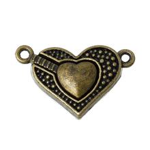8SEASONS Magnetic Clasps Heart Antique Bronze 25mm x 16mm,2 Sets Hot new 2024 - buy cheap
