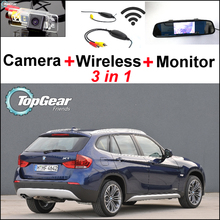 Special WiFi Camera + Wireless Receiver + Mirror Monitor Easy DIY Rear View Back Up Parking Backup System For BMW X1 E84 X3 E83 2024 - buy cheap