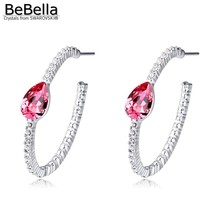 Bebella brincos de argola em 5 cores, cristais de 3.4cm, joias da moda, para mulheres, presente de meninas 2024 - compre barato