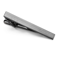 DY new high quality stainless steel gun black striped tie clip fashion style business suit men wedding tie clip 2024 - buy cheap