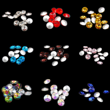 6, 8, 10, 12, 14, 16, 18 мм, круглое заднее стекло, 3D Стразы, сделай сам, украшения для ногтей, блестящие камни, 16 видов цветов выбор 2024 - купить недорого