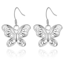 Lindo mariposa de alta calidad envío gratis pendientes Chapado en plata para las mujeres joyería de moda/UNXKNROR GKKKCPVR 2024 - compra barato