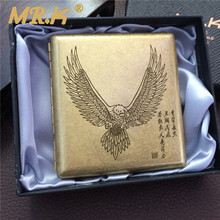 Vintage style MRK008 King Eagle brass rolling craft male e cigarette case 20 high quality cigarette boxes with gift box 2024 - buy cheap