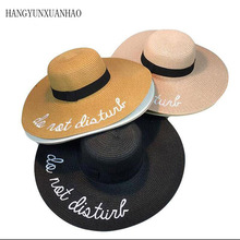 Women Sun Hat Summer Beach Straw Hat Female Do Not Disturb Sombrero Sun Visor Wide Brim Hat Lady Foldable Chapeau Femme 2024 - buy cheap