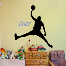 Basketball Wall Sticker DIY Basketball Custom Name Wall Decal Personalized Name Sports Wall Stickers Kids Room C69-2 2024 - buy cheap