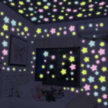 20 шт., светящиеся наклейки на стену, цветы, флуоресцентные наклейки для детской комнаты, домашний декор, 189 2022 - купить недорого