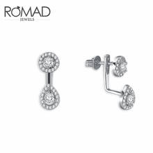 ROMAD Classic fashion  wedding adjustable white gold color  women's zircon stud earrings 2024 - buy cheap