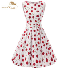 SISHION Brand Retro Vintage Dress Plus Size 50s 60s Swing Rockabilly Casual Dress Short Cherry Print Women Summer Dresses VD0136 2024 - buy cheap